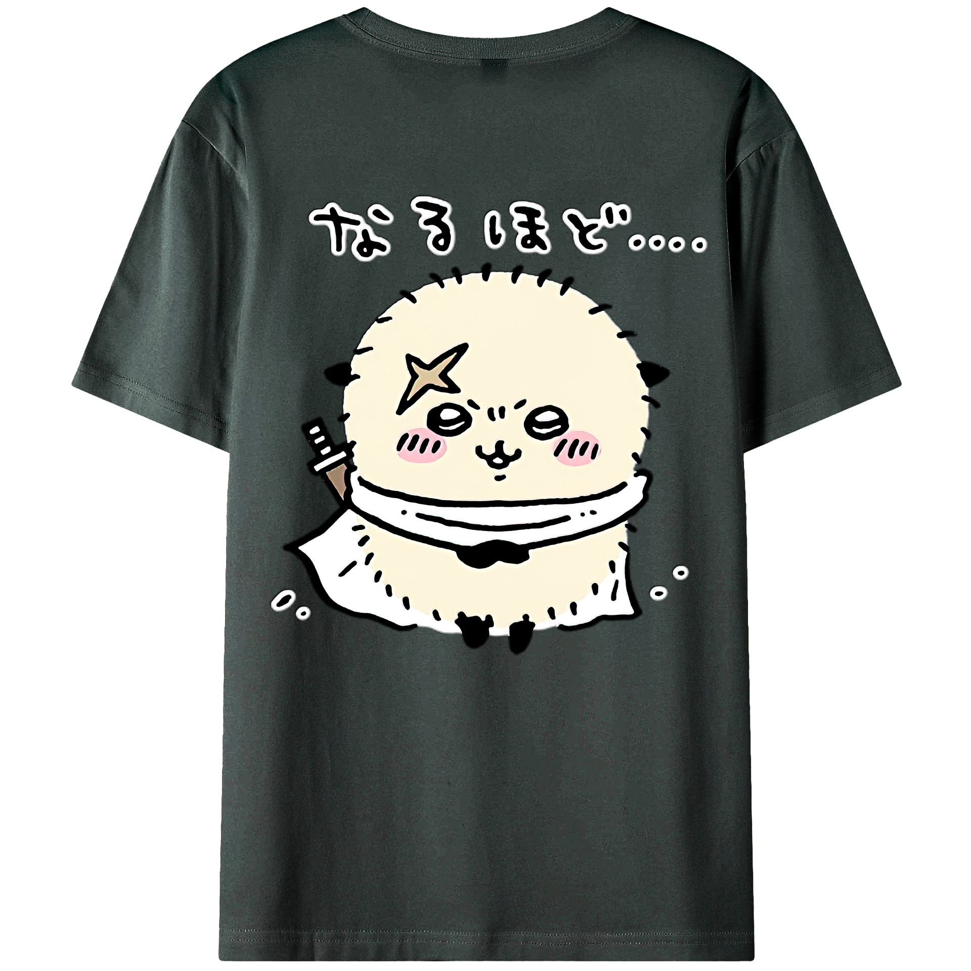 （画像用） ちいかわ ラッコ Chii-kawa Sea otter 綿100％ メンズ半袖Tシャツ（バックプリント） 通気性